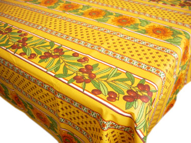 French coated tablecloth (Vallauris. yellow) - Click Image to Close